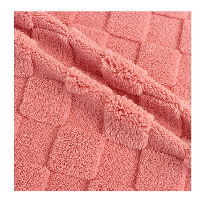 Seiceáil Fabraic Sherpa Jacquard Lamb