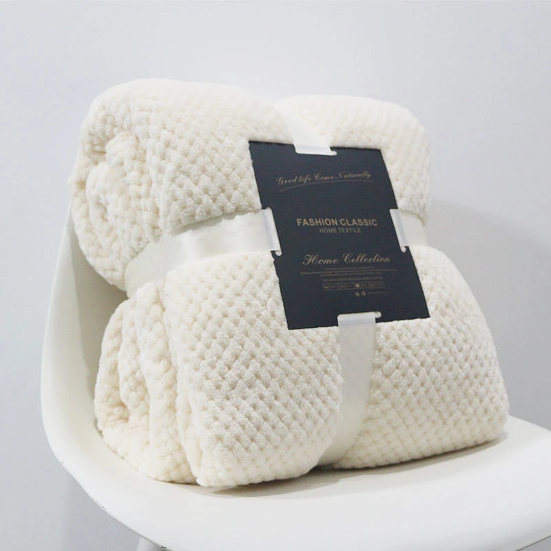 Pineapple Seiceáil Jacquard Sherpa Blanket