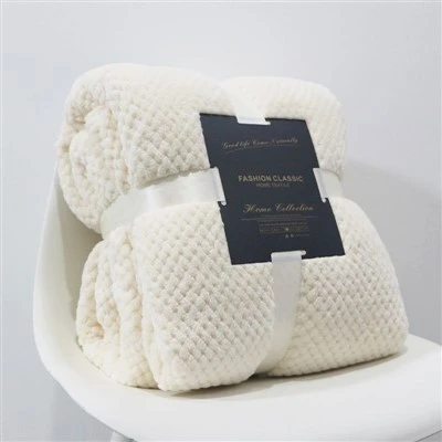 Pineapple Seiceáil Jacquard Sherpa Blanket