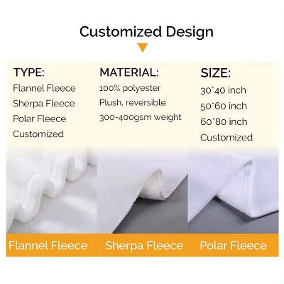 Custom White Sublimation Blanket