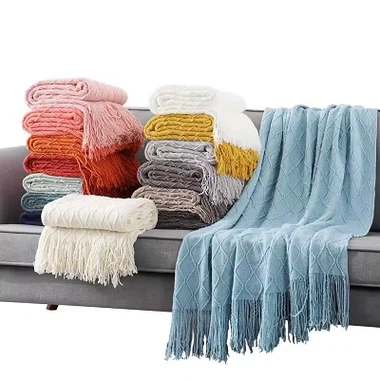 Tassel Jacquard blaincéad cniotáilte